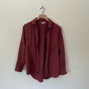 Madewell flannel sunday shirt small burgundy